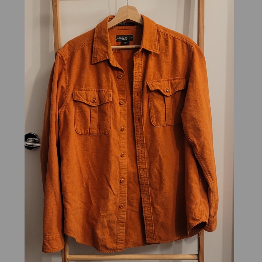 Soft Relaxed Fit Orange Flannel